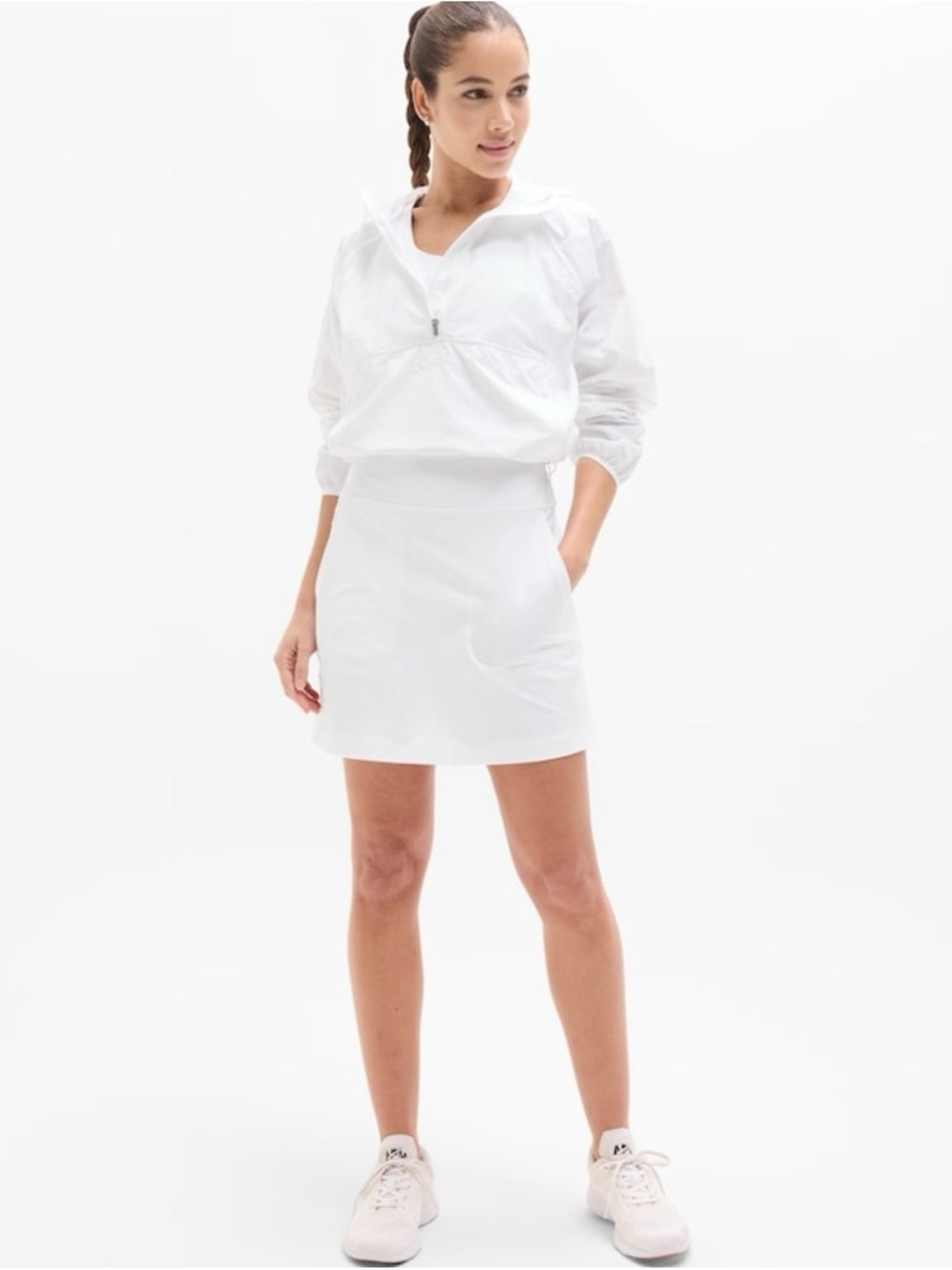 Athleta White Tee Time Skort 17” with Clean A-Line